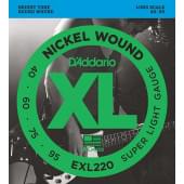 EXL220 XL NICKEL WOUND Струны для бас-гитары Long Super Light 40-95 D`Addario