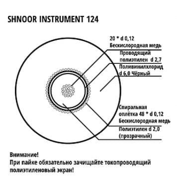 124BLK-100m Кабель инструментальный, 2,4мм, d6, 100м, SHNOOR-0
