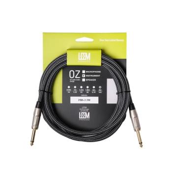 FBS-3(BK/WH) Кабель инструментальный, черный/белый, 3м, Leem-0