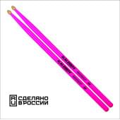 7KLHBPK5A Pink 5A Барабанные палочки, граб, флуоресцентные розовые, Kaledin Drumsticks