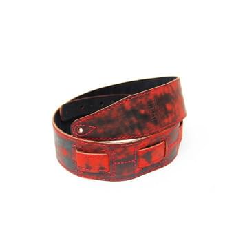 FL60023L21L Leather 21 Ремень для гитары, кожаный, огонь, Fidel-0