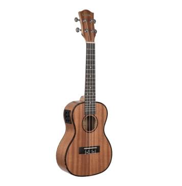 HH-2035E Mahogany Series Укулеле концертный со звукоснимателем, с чехлом, цвет натуральный, Cascha-0