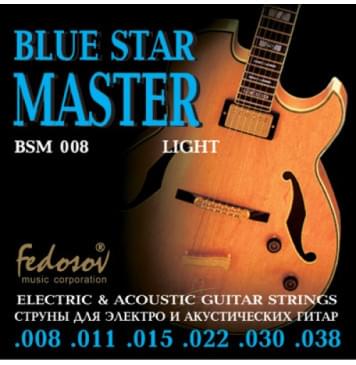 BSM008 Blue Star Master Light Комплект струн для электрогитары, нерж. сплав, 8-38, Fedosov-0