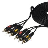 00-00027485 Кабель 3xRCA (m)-3xRCA (m) 3.0м ПВХ, черный, в пакете, GoPower