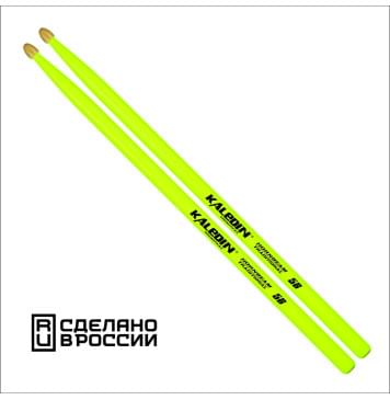 7KLHBYL5B Yellow 5B Барабанные палочки, граб, флуоресцентные желтые, Kaledin Drumsticks-0