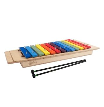 SSM1-С Металлофон сопрано 13+3 нот, С2-A3, на резонаторе, цветные пластины, Sinkopa-0