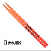 7KLHBOR5B 5B Барабанные палочки, граб, флуоресцентные оранжевые, Kaledin Drumsticks