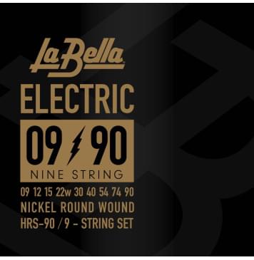 HRS-90 HRS Комплект струн для 9-струнной электрогитары, никелированные, 9-90, La Bella-0