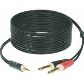 AY5-0200 Коммутационный кабель, 3.5мм-2x6.35мм, 2м, Klotz