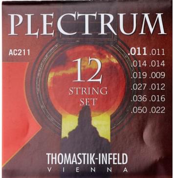 AC211 Plectrum Комплект струн для 12-струнной акустической гитары, сталь/бронза, 11-50, Thomastik-0