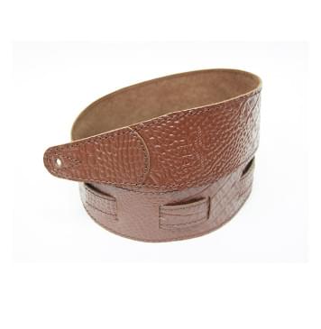 FL660357L11 Leather 11 Ремень для гитары, кожаный, красный кедр, тиснение рептилия, Fidel-0