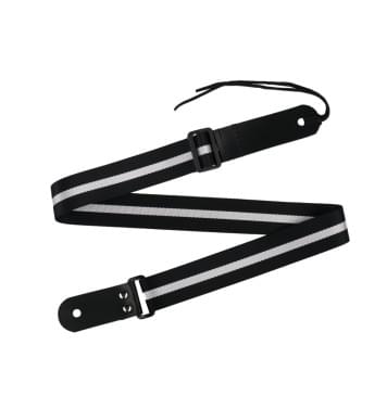 MZ-RGU-1-40-1 Ремень для классической гитары/укулеле, черный/белый, MEZZO-0