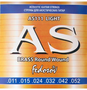 AS111 Brass Round Wound Комплект струн для акустической гитары, латунь, 11-52, Fedosov-0