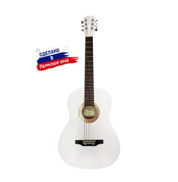 F-White Гитара акустическая, белая, Кунгурская Акустика-0