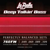 760FM Deep Talkin' Bass Комплект струн для бас-гитары, сталь, 49-109, La Bella