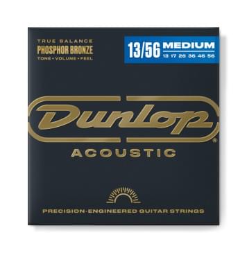 DAP1356 Комплект струн для акустической гитары, фосф.бронза, Medium, 13-56, Dunlop-0