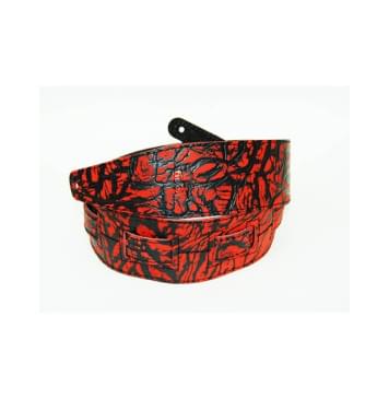 FL8009LT Leather Tigina Ремень для гитары, кожаный, лава, Fidel-0