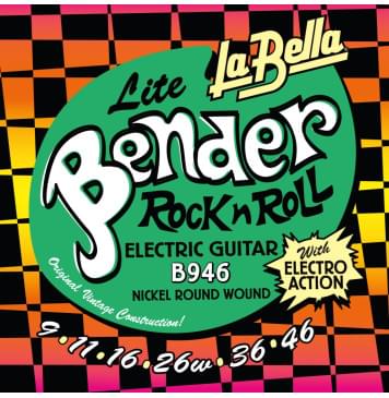 B946 The Bender Lite Комплект струн для электрогитары, никелированные, 9-46, La Bella-0