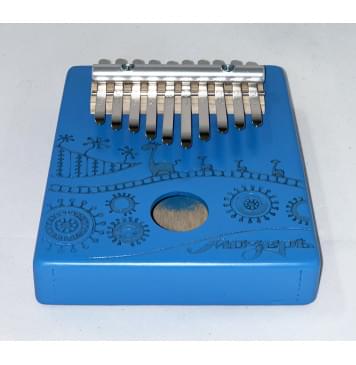 KMKr-2-BL-NEW Escudo Калимба, резонаторная, 10 язычков, трапеция, синяя, Мозеръ-0