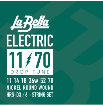 HRS-D3 HRS Drop Tune Комплект струн для электрогитары, никелированные, 11-70, La Bella-0