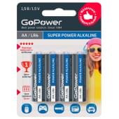 00-00015601 Super Power Alkaline Элемент питания AA/LR6 щелочной 1.5В, 4шт, GoPower