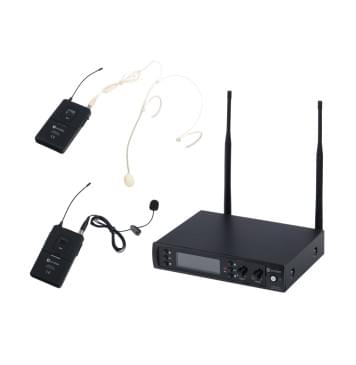 DSP-DUO-UHF-B210/F5  Беспроводная микрофонная система, петличный и головной микрофон, Prodipe-0