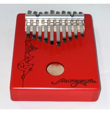 KMKr-1-R-NEW Piastra Калимба, резонаторная, 10 язычков, прямоугольная, красная, Мозеръ-0