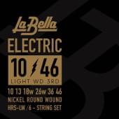 HRS-LW Hard Rockin Steel Комплект струн для электрогитары, никелированные, Light, 10-46, La Bella