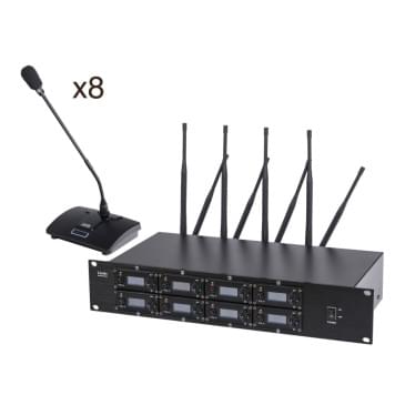 8000C-8D Беспроводная конференц-система, 8 настольных микрофонов, LAudio-0