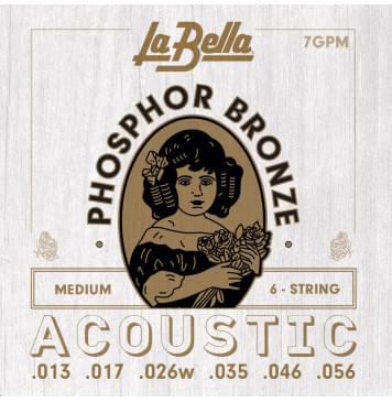7GPM Комплект струн для акустической гитары, фосфорная бронза, 13-56, La Bella-0
