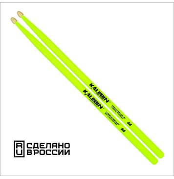 7KLHBYL5A Yellow 5A Барабанные палочки, граб, флуоресцентные желтые, Kaledin Drumsticks-0