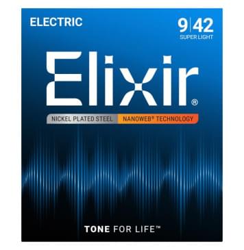 12002 NANOWEB Комплект струн для электрогитары, Super Light, 9-42, Elixir-0