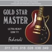 GSM111 Gold Star Master Ultra Heavy Комплект струн для электрогитары, нерж. сплав, 11-49, Fedosov