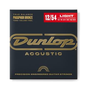 DAP1254 Комплект струн для акустической гитары, фосф.бронза, Light, 12-54, Dunlop-0