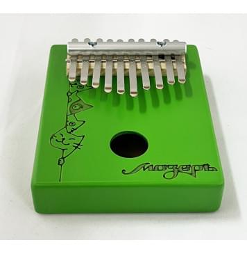 KMKr-1-GR-NEW Piastra Калимба, резонаторная, 10 язычков, прямоугольная, зеленая, Мозеръ-0