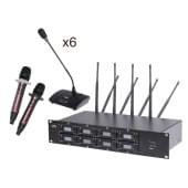 8000C-6D2H Беспроводная конференц-система, 6 настольных и 2 ручных микрофона, LAudio