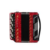 BN-40-RD Баян ученический двухголосный Этюд-205М2, 55х100-II, красный, Тульская гармонь