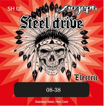 SH-UL Steel Drive Комплект струн для электрогитары, сталь, 8-38, Мозеръ-0