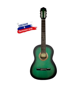 K-Green Гитара классическая, зеленая, Кунгурская Акустика-0