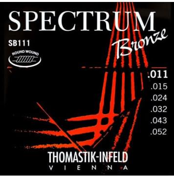 SB111 Spectrum Bronze Комплект струн для акустической гитары, сталь/бронза, 011-052, Thomastik-0