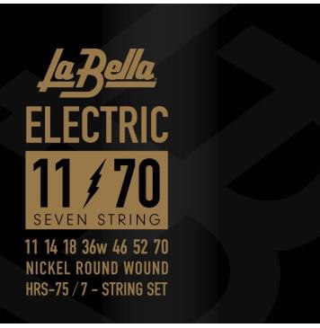 HRS-75 HRS Комплект струн для 7-струнной электрогитары, никелированные, 11-70, La Bella-0