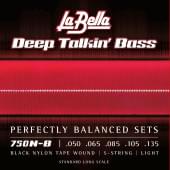 750N-B Deep Talkin' Bass Комплект струн для 5-струнной бас-гитары, черный нейлон, 50-135, La Bella