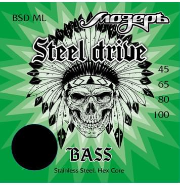 BSD-ML Steel Drive Комплект струн для бас-гитары, сталь, 45-100, Мозеръ-0
