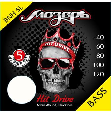 BNH-5L Hit Drive Комплект струн для 5-струнной бас-гитары, никелевый сплав, 40-120, Мозеръ-0