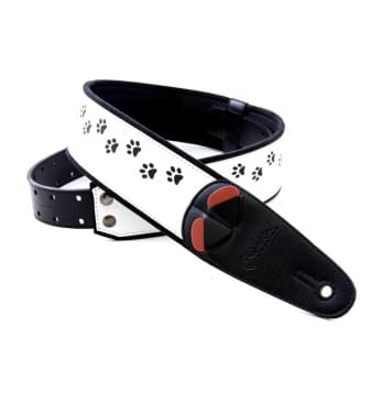 8436612540627 Mojo Cat White Ремень для гитары, текстиль/синтетика, белый, RightOn Straps-0