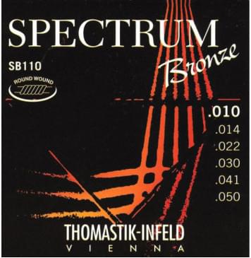 SB110 Spectrum Bronze Комплект струн для акустической гитары, сталь/бронза, 010-050, Thomastik-0