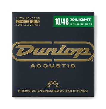 DAP1048 Комплект струн для акустической гитары, фосф.бронза, Extra Light, 10-48, Dunlop-0