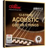 AW4112-SL Комплект струн для 12-струнной акустической гитары, бронза 80/20, 10-47, Alice
