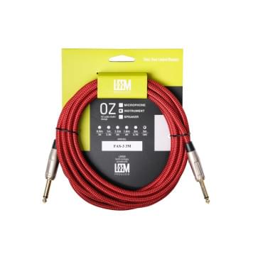 FAS-3(RD/BK) Кабель инструментальный, красный/черный, 3м, Leem-0