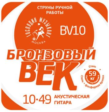 BV10 Бронзовый Век №10 Комплект струн для акустической гитары, 010-049, Господин Музыкант-0